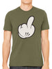 Cartoon Glove Middle Finger Men's T-shirt