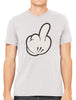 Cartoon Glove Middle Finger Men's T-shirt