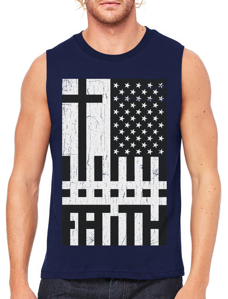 Faith Cross American Flag Men's Sleeveless T-Shirt – CYBERTELA