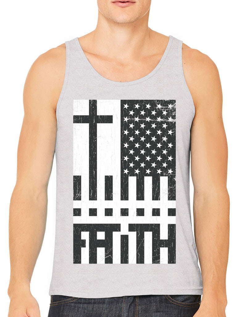 Faith Cross American Flag Men's Tank Top