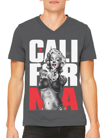 Marilyn Monroe Cali For Nia California Men's V-neck T-shirt