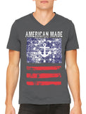 American Made Faded Anchor Flag Men's V-neck T-shirt