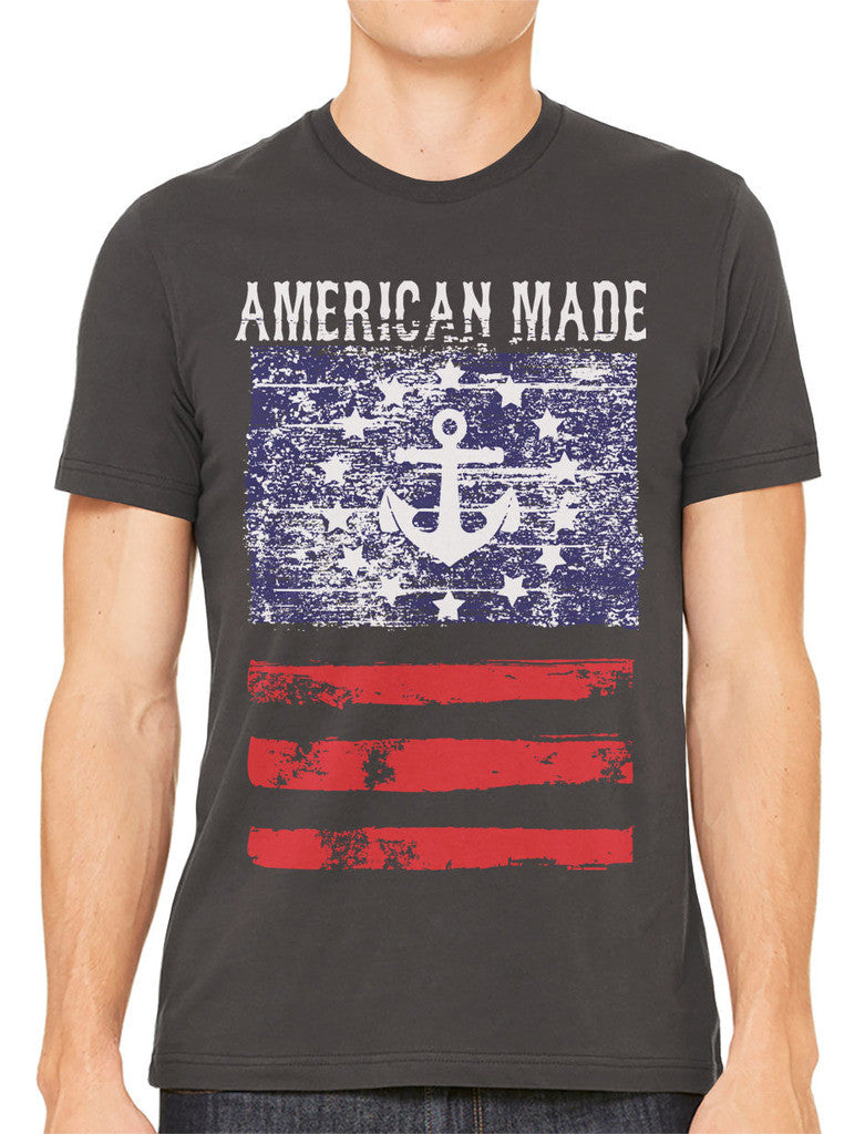 American Made Faded Anchor Flag Men's T-shirt