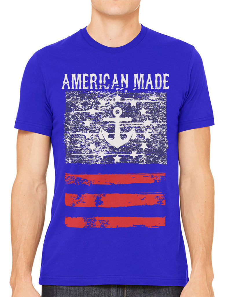 American Made Faded Anchor Flag Men's T-shirt