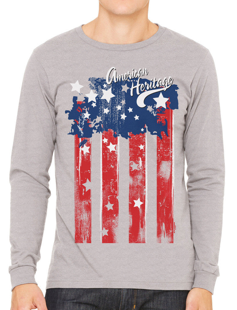Faded American Heritage Flag Men's Long Sleeve T-shirt