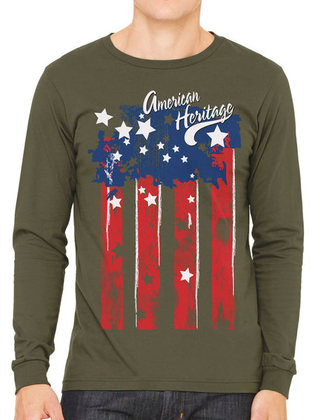 Faded American Heritage Flag Men's Long Sleeve T-shirt