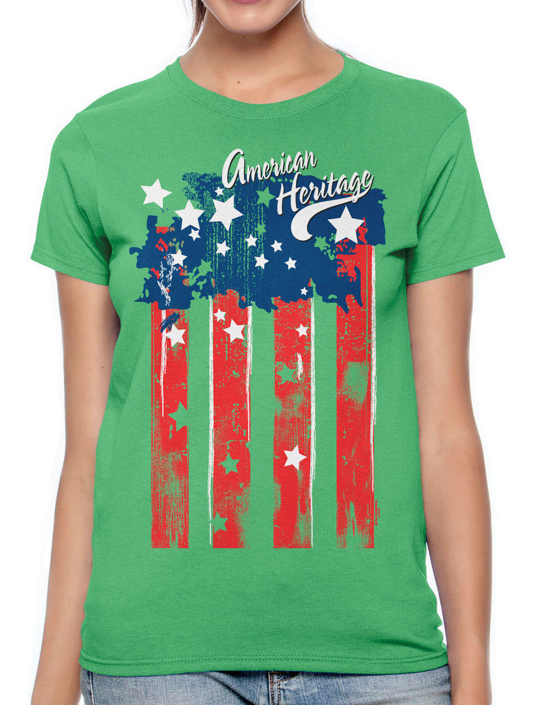 Faded American Heritage Flag Women's T-shirt