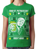 Digital Trump Make St Patricks Day Great Again Junior Ladies T-shirt