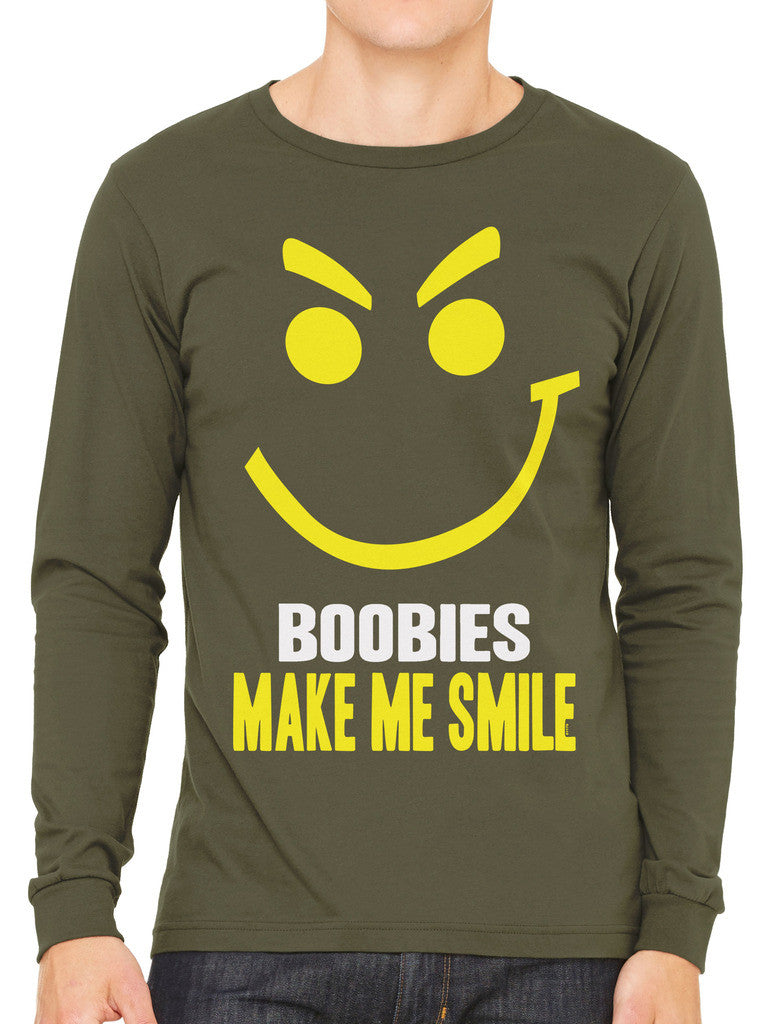 Boobies Make Me Smile Men's Long Sleeve T-shirt – CYBERTELA