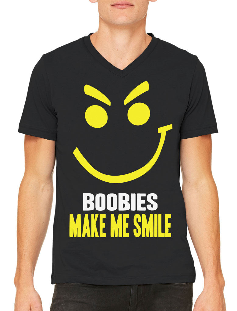 Boobies Make Me Smile Men's V-neck T-shirt
