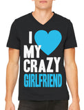 I Love my Crazy Girlfriend Men's V-neck T-shirt