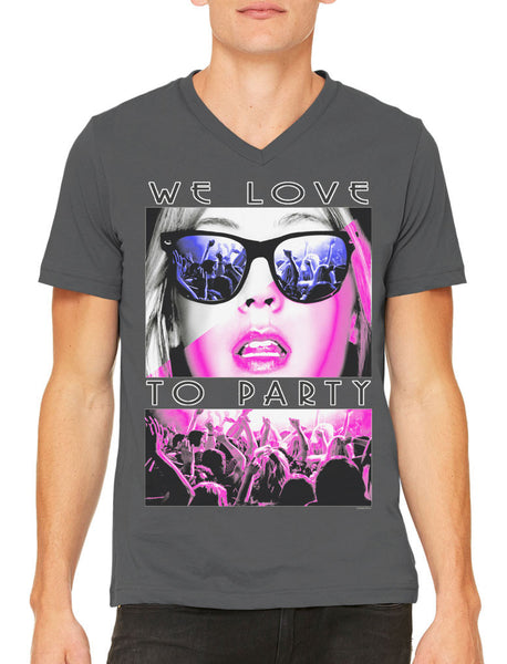 We Love To Party Men's V-neck T-shirt