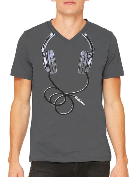Over Size Headphones Men's V-neck T-shirt