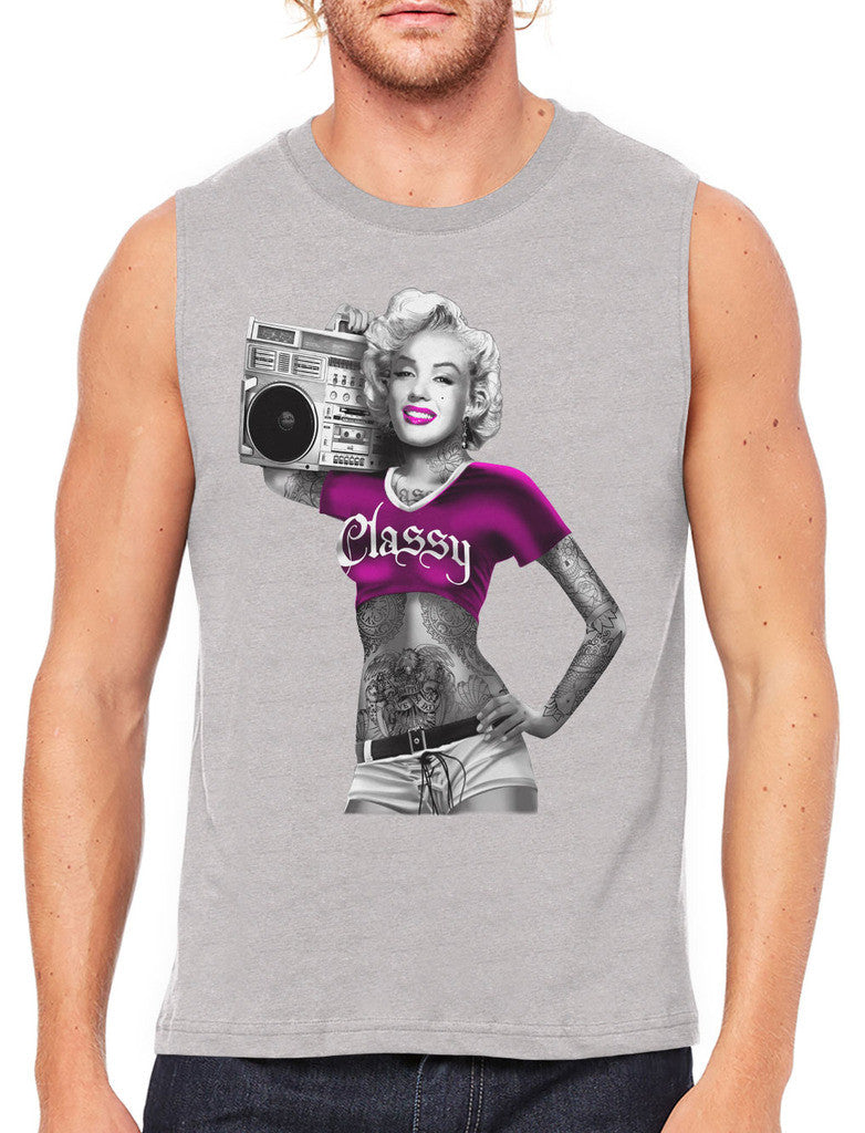 Classy Marilyn Monroe Boombox Men's Sleeveless T-Shirt