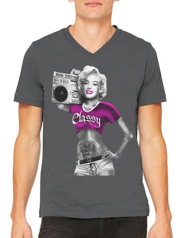 Gangster Marilyn Monroe California Men's V-neck T-shirt