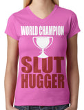 World Champion Slut Hugger Junior Ladies V-neck T-shirt