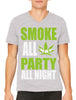 Smoke All Day Party All Night Men's V-neck T-shirt