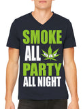 Smoke All Day Party All Night Men's V-neck T-shirt