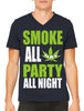 Smoke All Day Party All Night Men's V-neck T-shirt