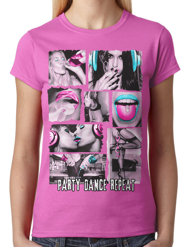 Party Dance Repeat Junior Ladies T-shirt