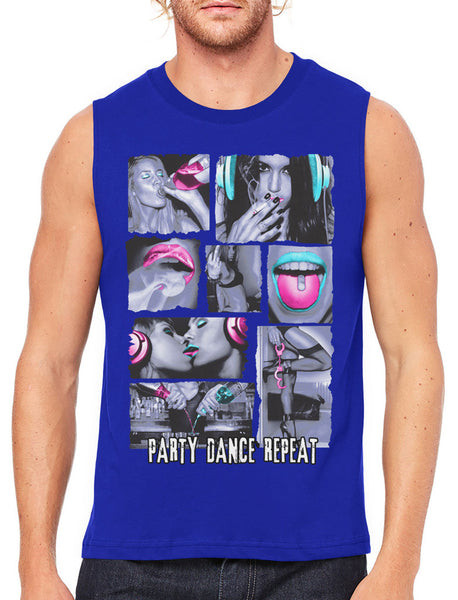 Party Dance Repeat Men's Sleeveless T-Shirt