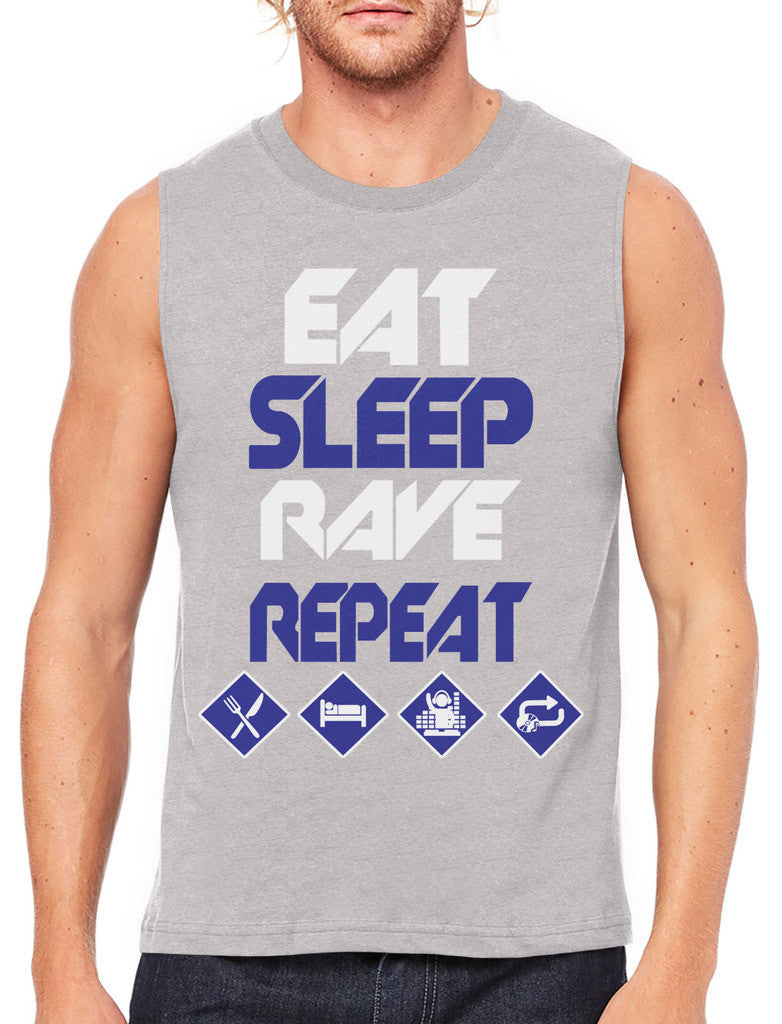 Eat Sleep Rave Repeat Men's Sleeveless T-Shirt