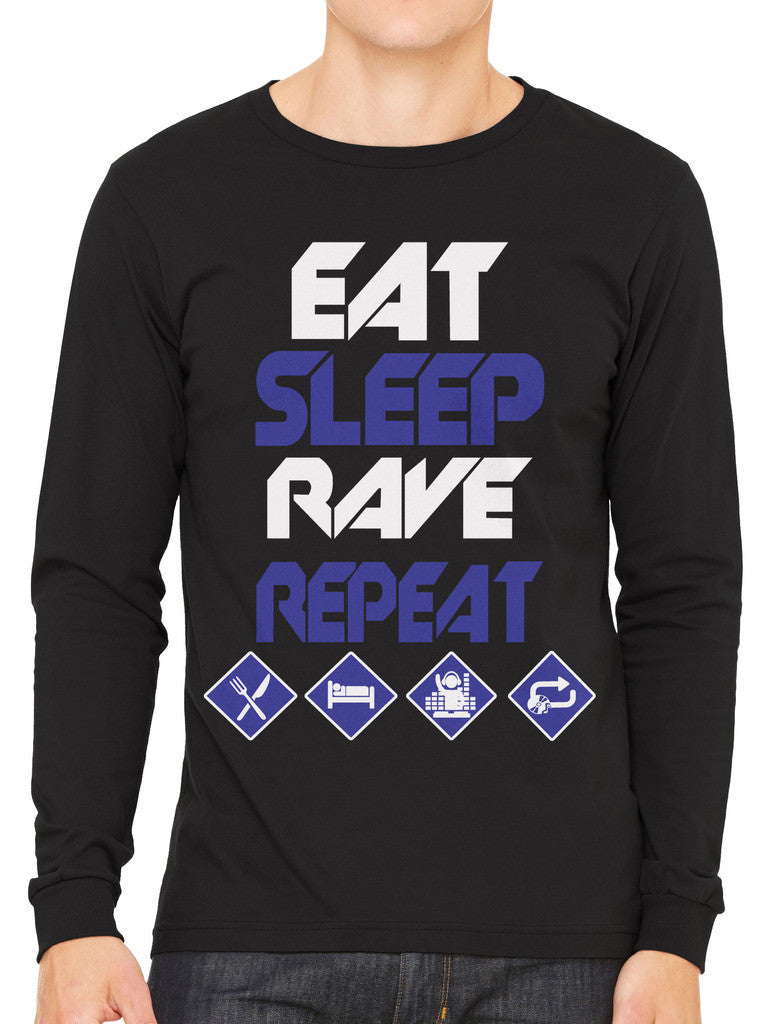 Eat Sleep Rave Repeat Men's Long Sleeve T-shirt