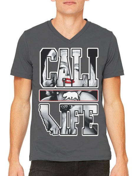 Marilyn Monroe Cali Life Men's V-neck T-shirt
