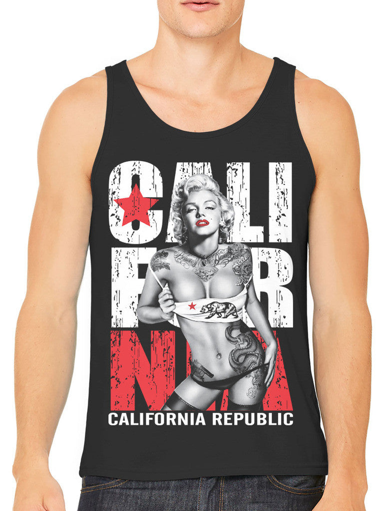 Sexy Marilyn Monroe California Republic Men's Tank Top