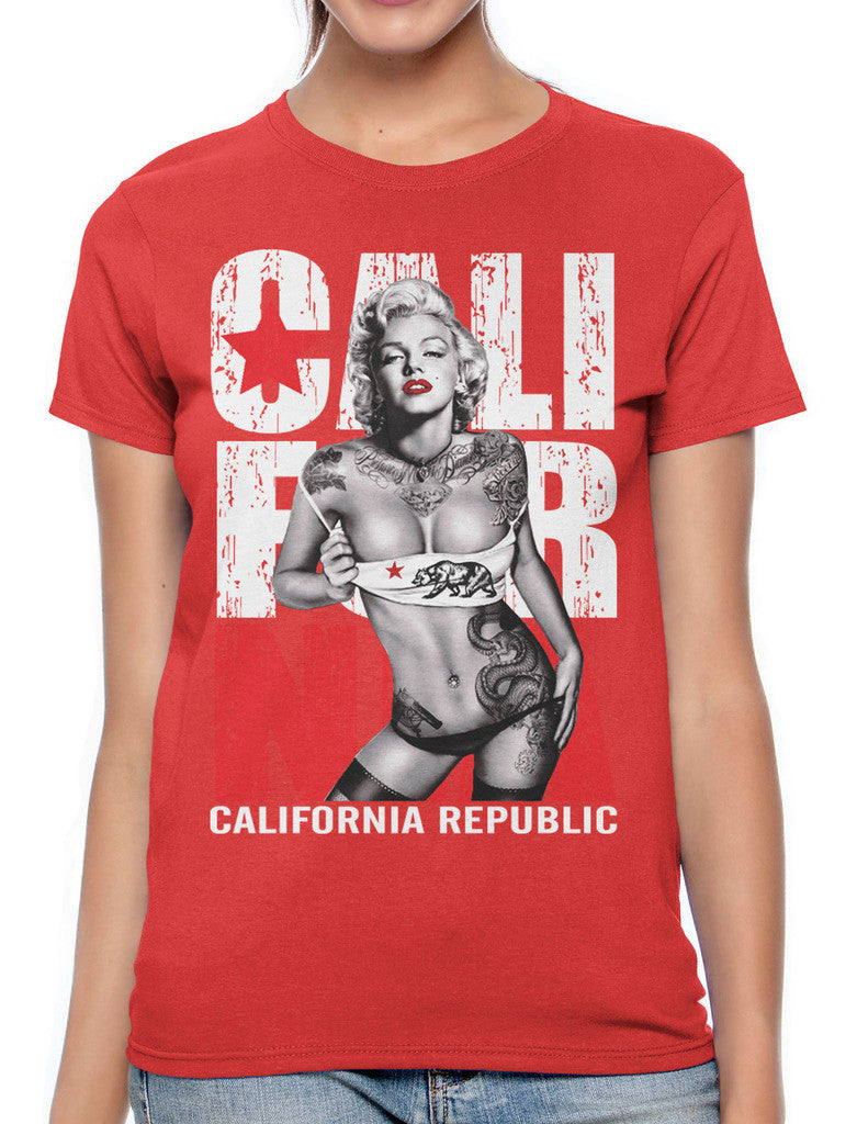 Sexy Marilyn Monroe California Republic Women's T-shirt