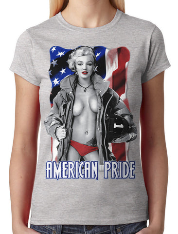 American Pride Marilyn Monroe Junior Ladies V-neck T-shirt