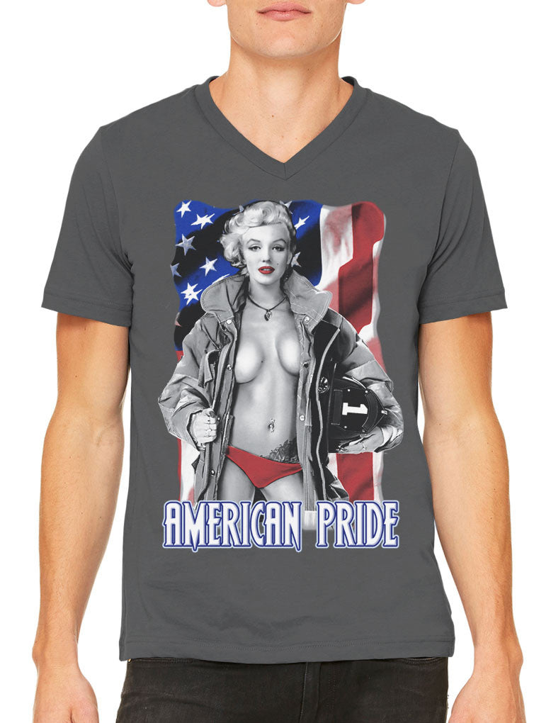 American Pride Marilyn Monroe Men's V-neck T-shirt