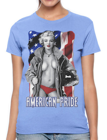 American Pride Marilyn Monroe Junior Ladies V-neck T-shirt