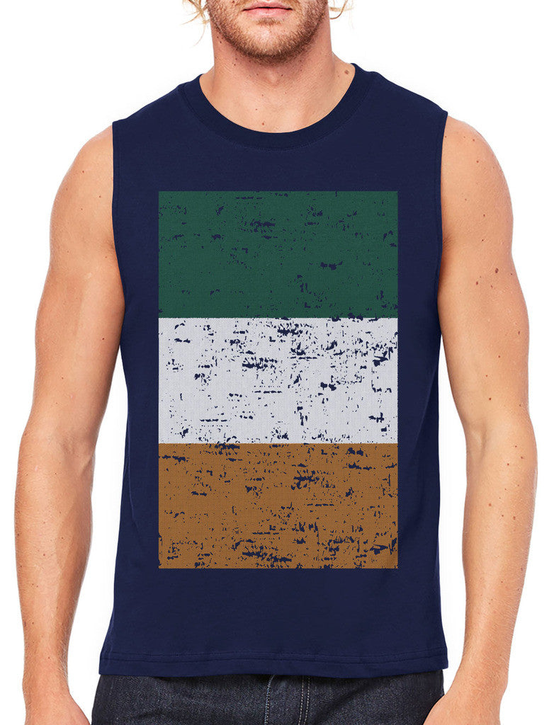 Big Faded Ireland Flag Men's Sleeveless T-Shirt
