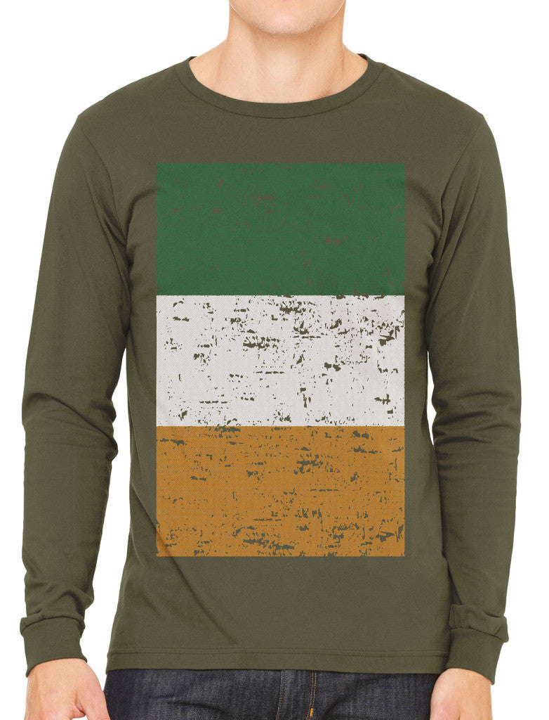 Big Faded Ireland Flag Men's Long Sleeve T-shirt