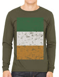 Big Faded Ireland Flag Men's Long Sleeve T-shirt