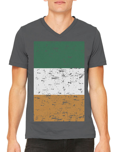 Big Faded Ireland Flag Men's V-neck T-shirt