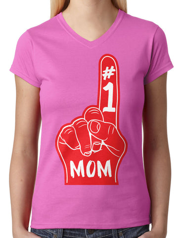 Number 1 Mom Junior Ladies T-shirt