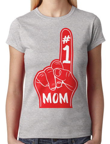 Number 1 Mom Junior Ladies V-neck T-shirt