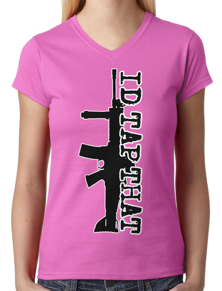 I'd Tap That Junior Ladies V-neck T-shirt