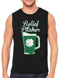 Green Beer Clover Relief Pitcher Men's Sleeveless T-Shirt