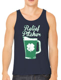 Green Beer Clover Relief Pitcher Men's Tank Top