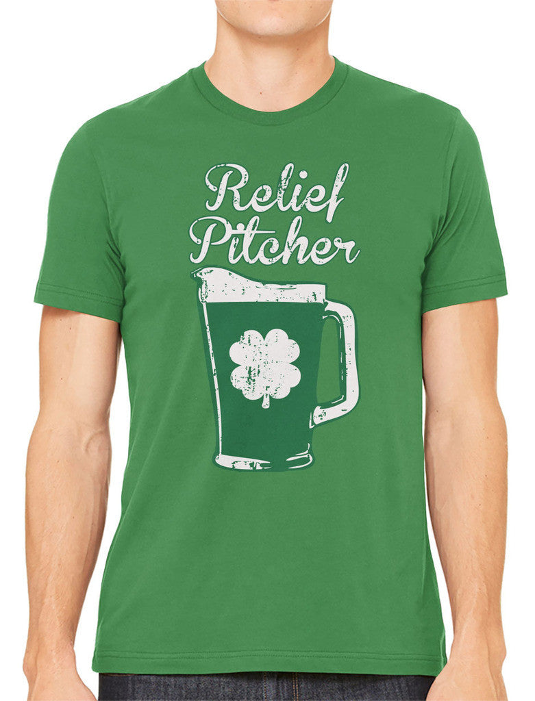 Green Beer Clover Relief Pitcher Men's T-shirt