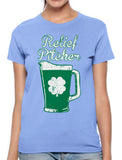 Green Beer Clover Relief Pitcher Women's T-shirt