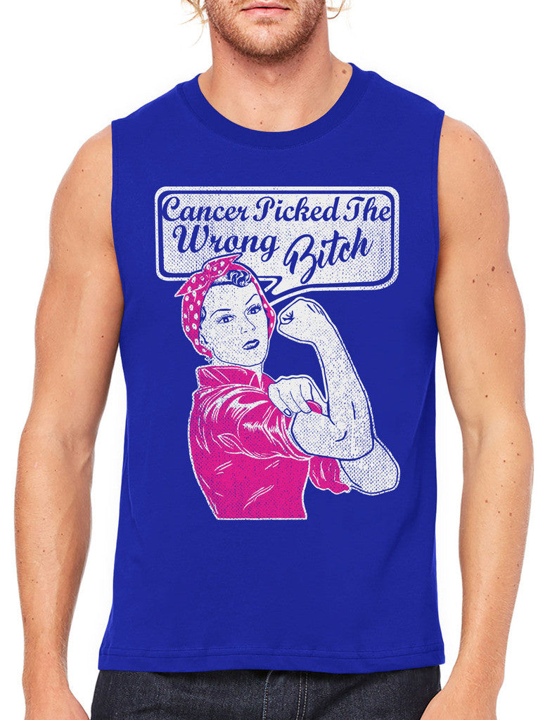 Cancer Picked The Wrong Bitch Men's Sleeveless T-Shirt